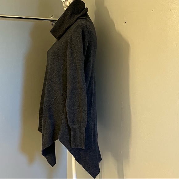 Stylus Sweater Womens Gray Long Sleeve Asymmetrical Turtleneck Cotton Blend M - Picture 6 of 13